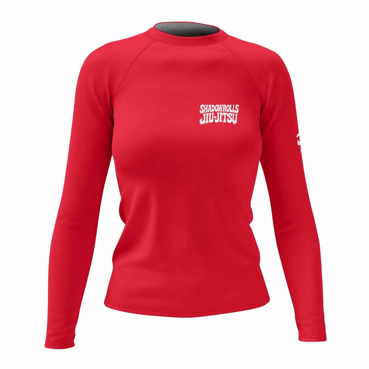 Misfits Skull Jiu-Jitsu - Red Women's Rash Guard Long Sleeve - front view mockup
