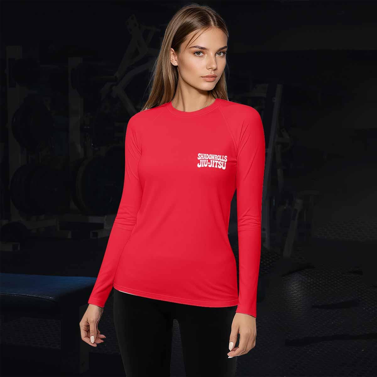 Misfits Skull Jiu-Jitsu - Red Women's Rash Guard Long Sleeve - lifestyle view