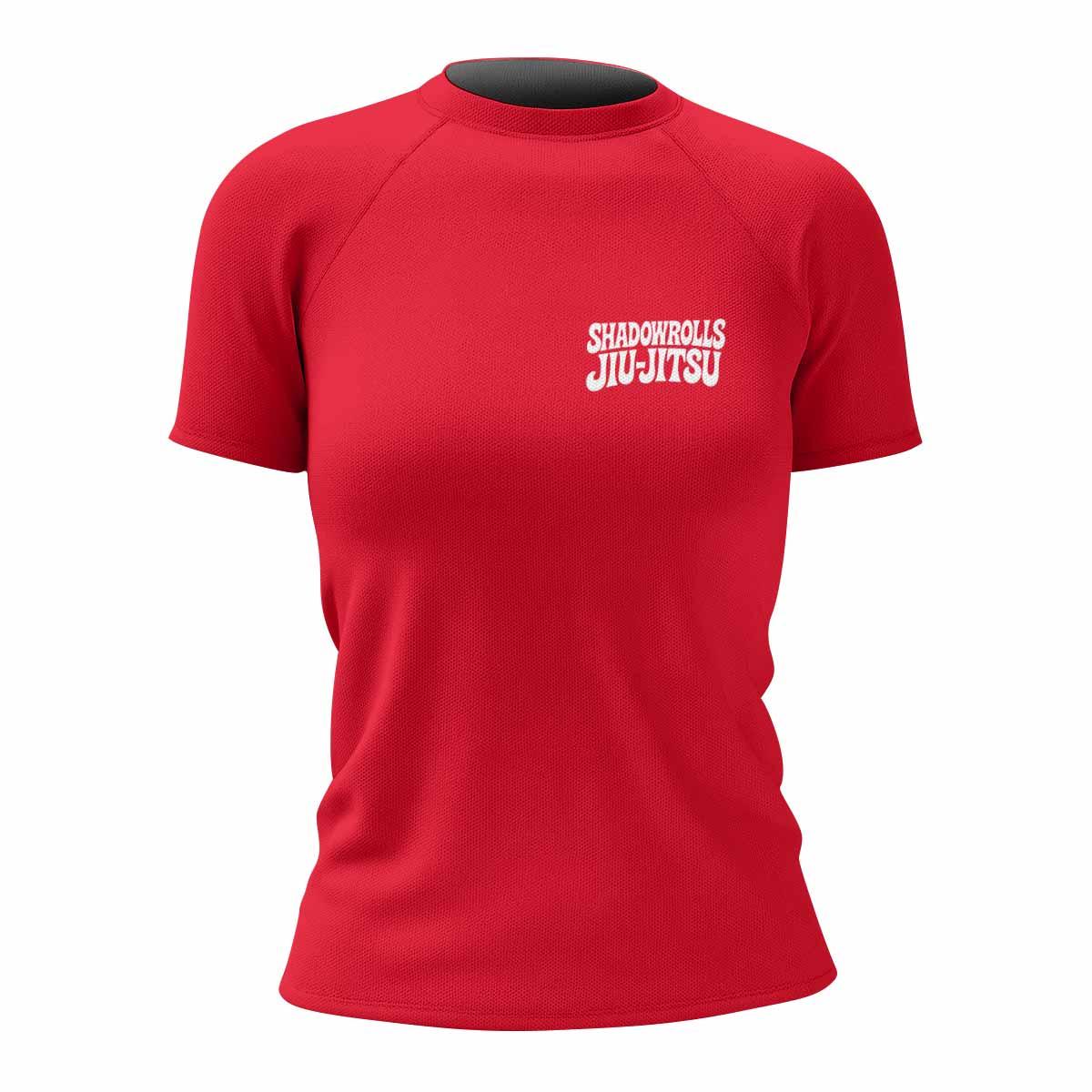 Misfits Skull Jiu-Jitsu - Red Women's Rash Guard Short Sleeve - front view mockup