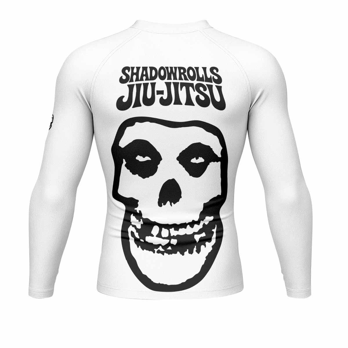 Misfits Skull Jiu-Jitsu - White  Men's Rash Guard Long Sleeve - back view mockup
