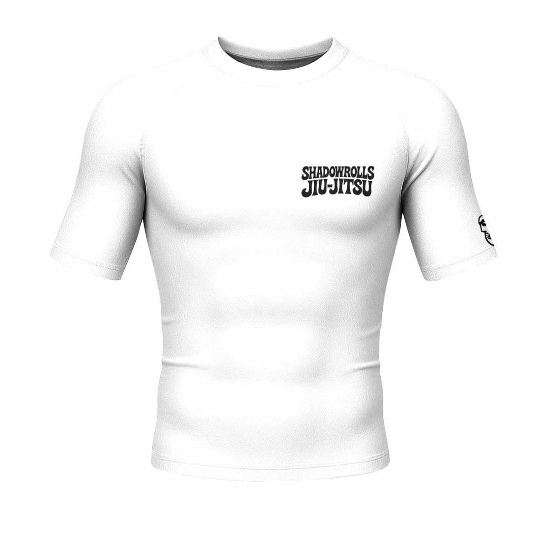 Misfits Skull Jiu-Jitsu - White Men's Rash Guard Short Sleeve - front and back view