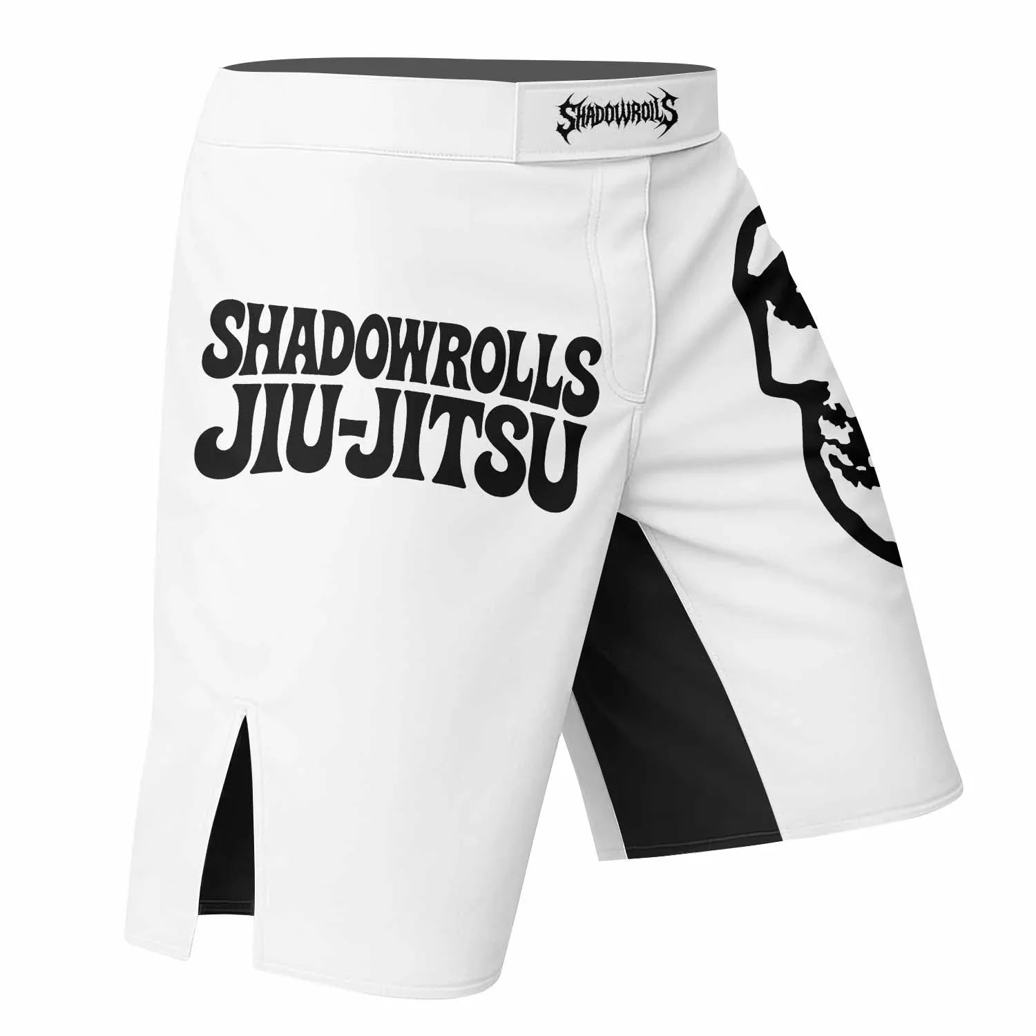 Misfits Skull Jiu-Jitsu - White  Fight Shorts - right side mockup