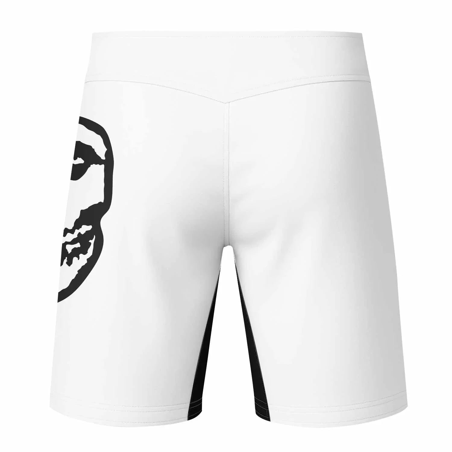 Misfits Skull Jiu-Jitsu - White  Fight Shorts - back view mockup