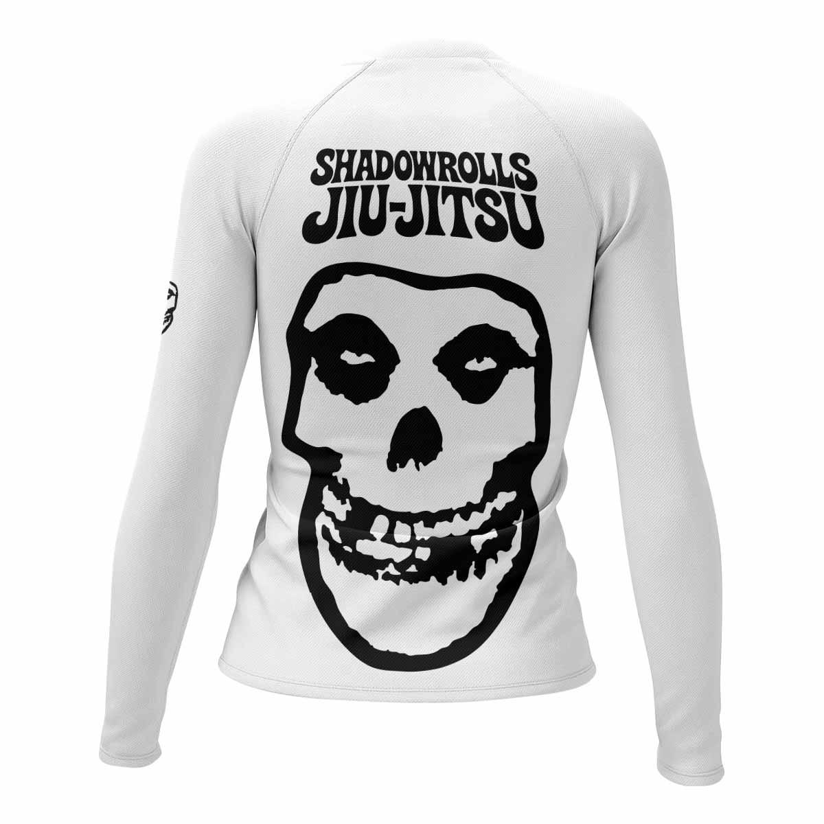 Misfits Skull Jiu-Jitsu - White  Women's Rash Guard Long Sleeve - back view mockup