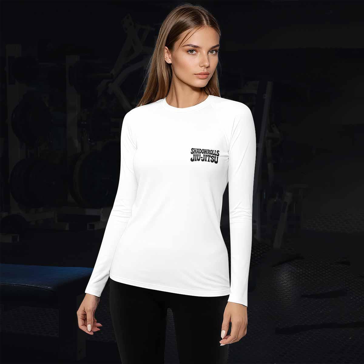 Misfits Skull Jiu-Jitsu - White  Women's Rash Guard Long Sleeve - lifestyle view