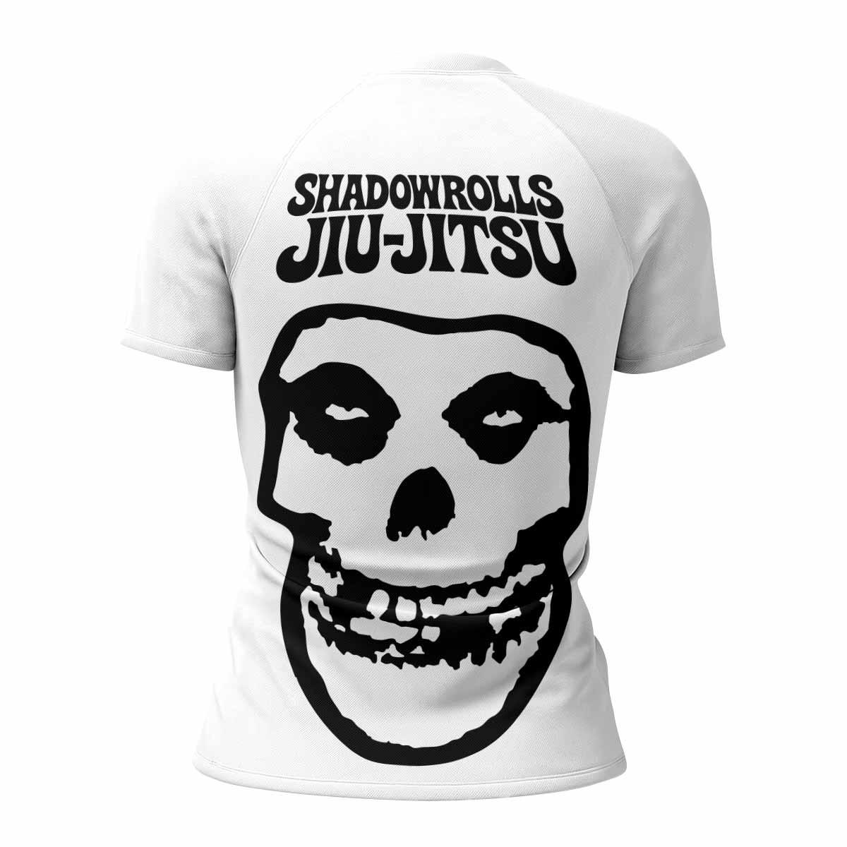 Misfits Skull Jiu-Jitsu - White  Women's Rash Guard Short Sleeve - back view mockup