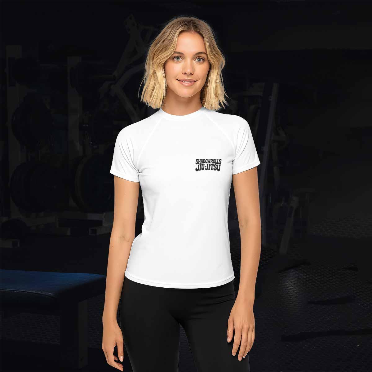 Misfits Skull Jiu-Jitsu - White  Women's Rash Guard Short Sleeve - lifestyle view