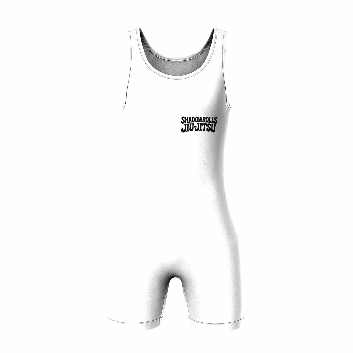 Misfits Skull Jiu-Jitsu - White  Wrestling Singlet - front view mockup