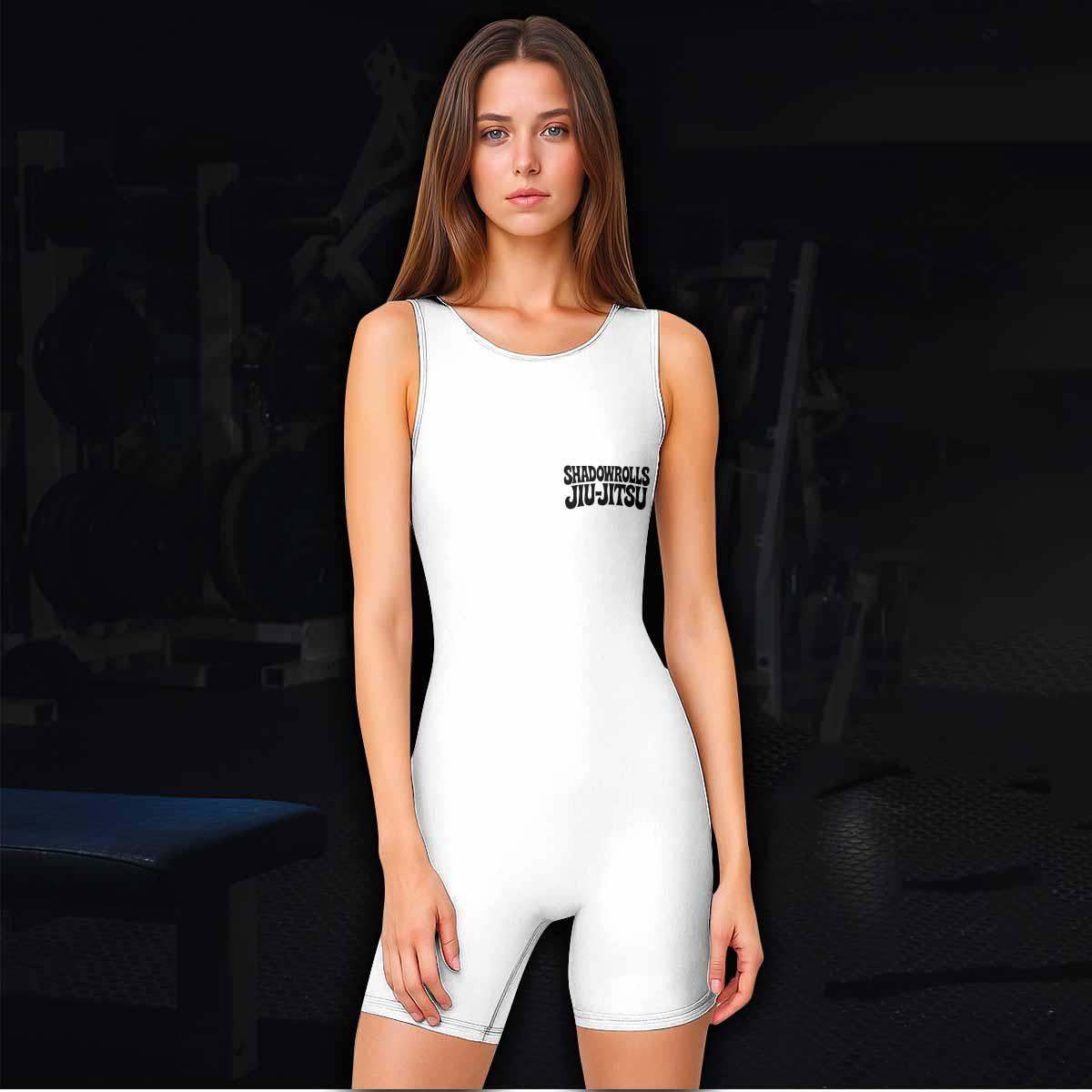 Misfits Skull Jiu-Jitsu - White  Wrestling Singlet - women's lifestyle view