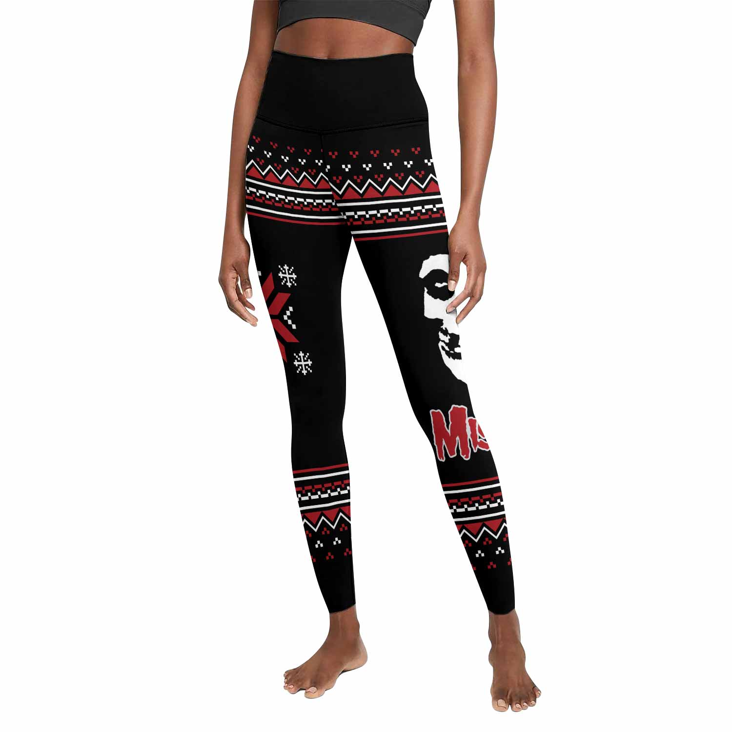Misfits Skull Punk Rock Band Women's Leggings - front view mockup