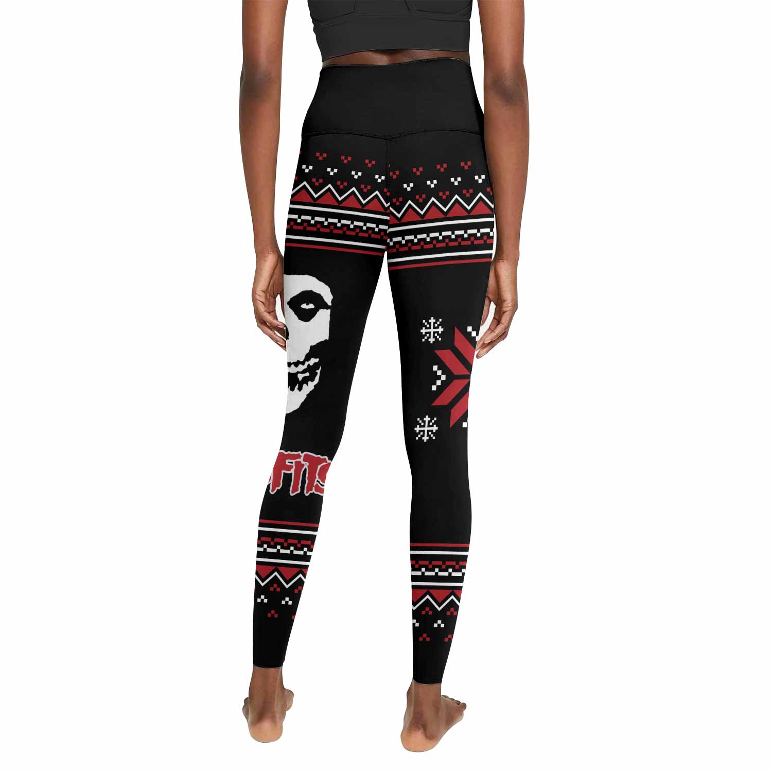 Misfits Skull Punk Rock Band Women's Leggings - back view mockup