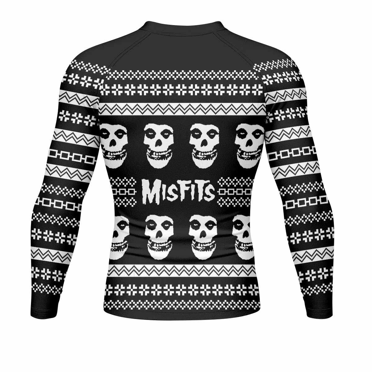 Misfits Ugly Men's Rash Guard Long Sleeve - back view mockup