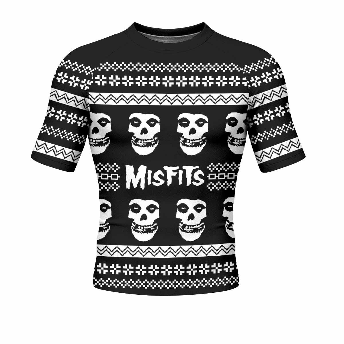 Misfits Ugly Men's Rash Guard Short Sleeve - front view mockup