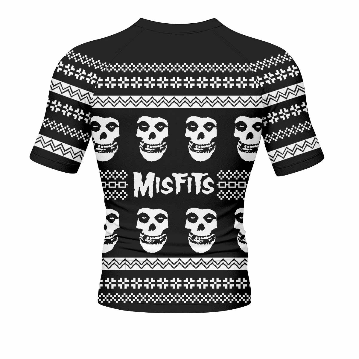 Misfits Ugly Men's Rash Guard Short Sleeve - back view mockup