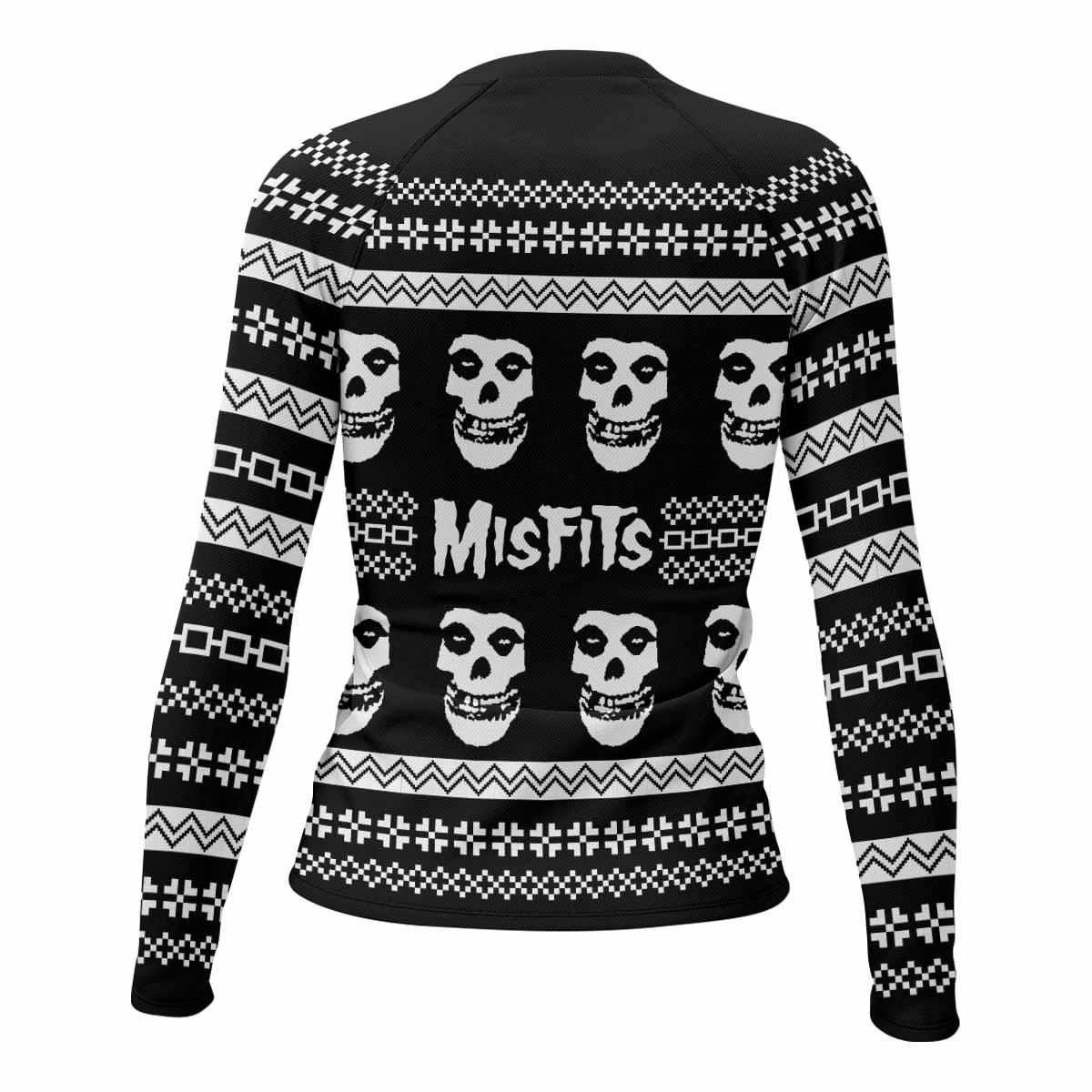 Misfits Ugly Women's Rash Guard Long Sleeve - back view mockup
