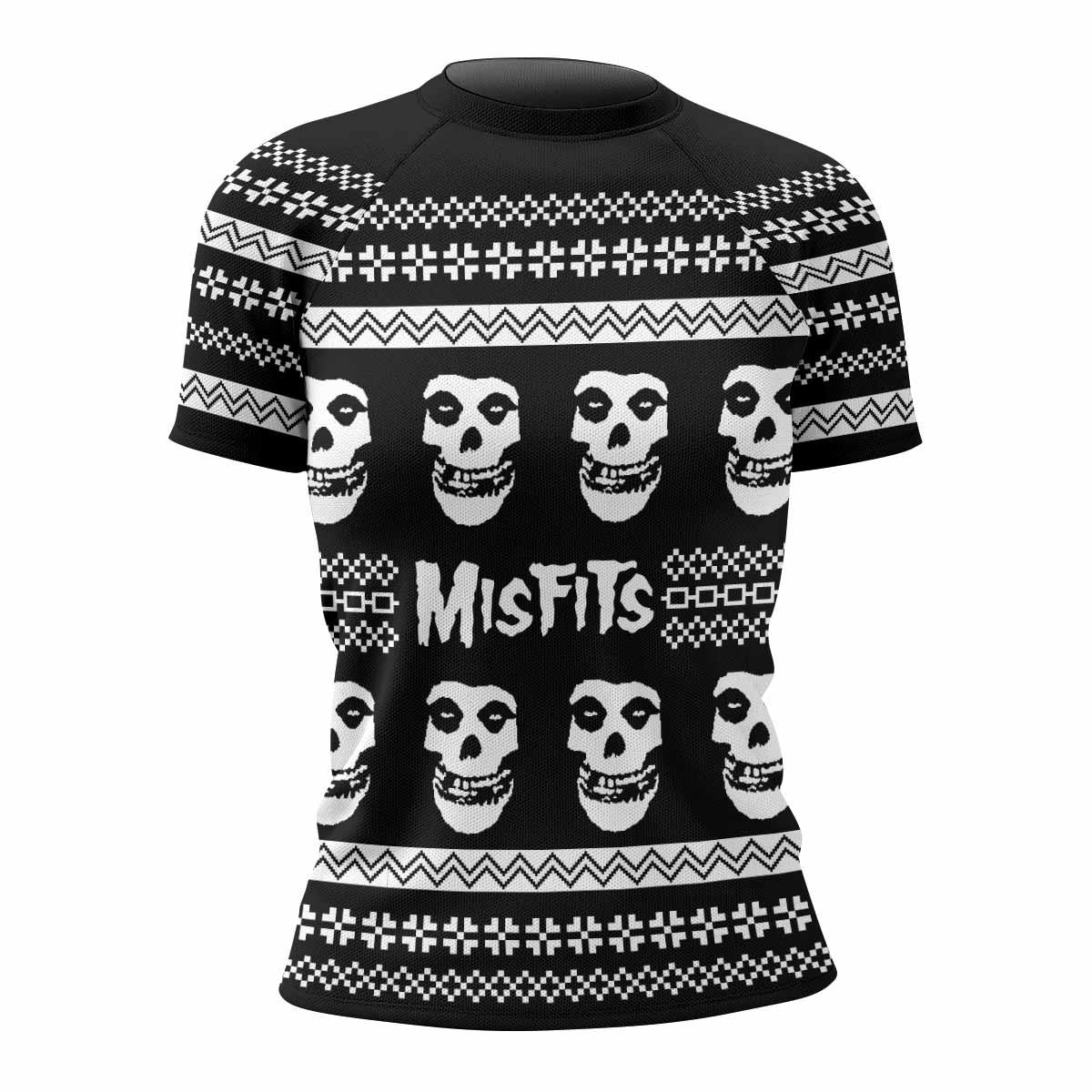 Misfits Ugly Women's Rash Guard Short Sleeve - front view mockup