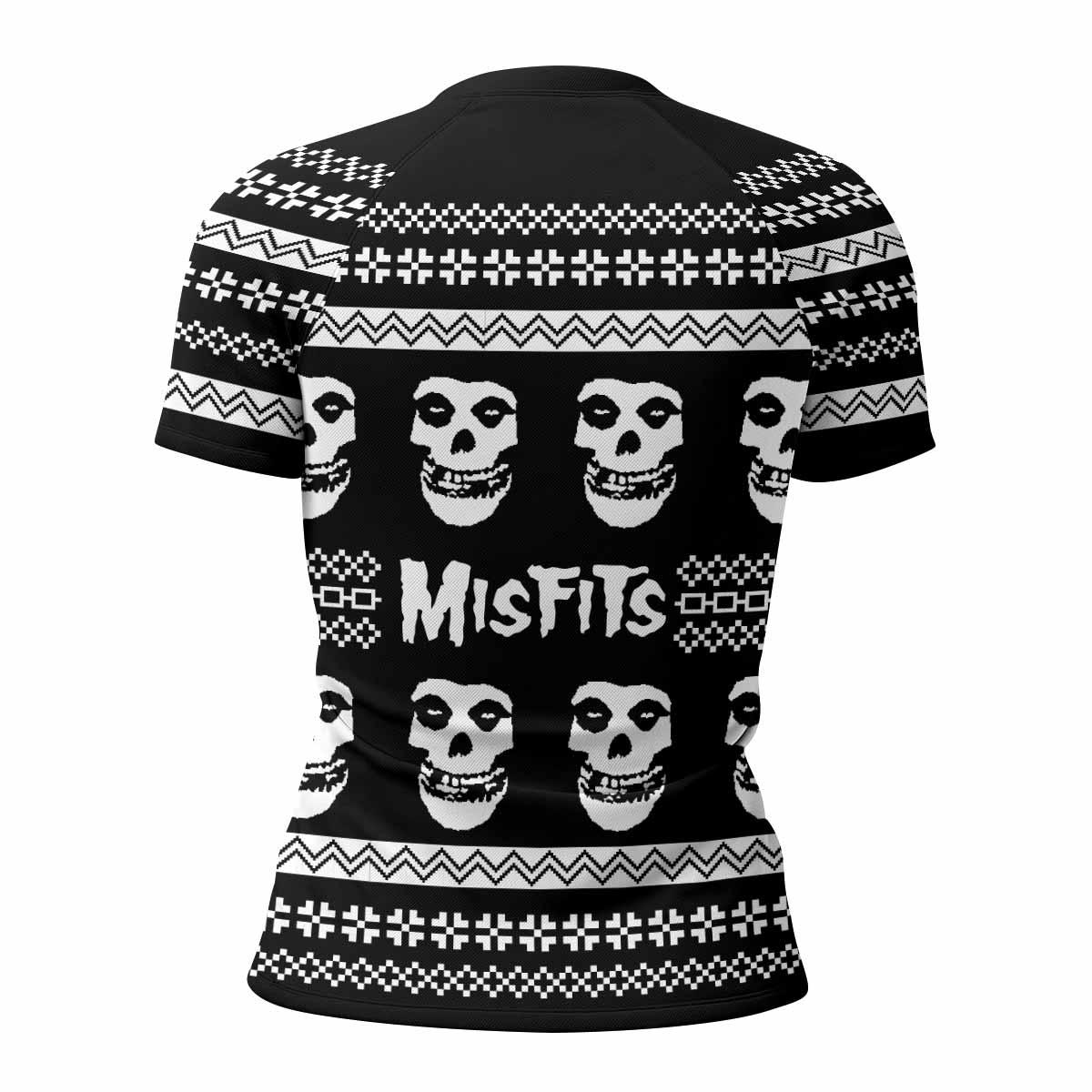 Misfits Ugly Women's Rash Guard Short Sleeve - back view mockup