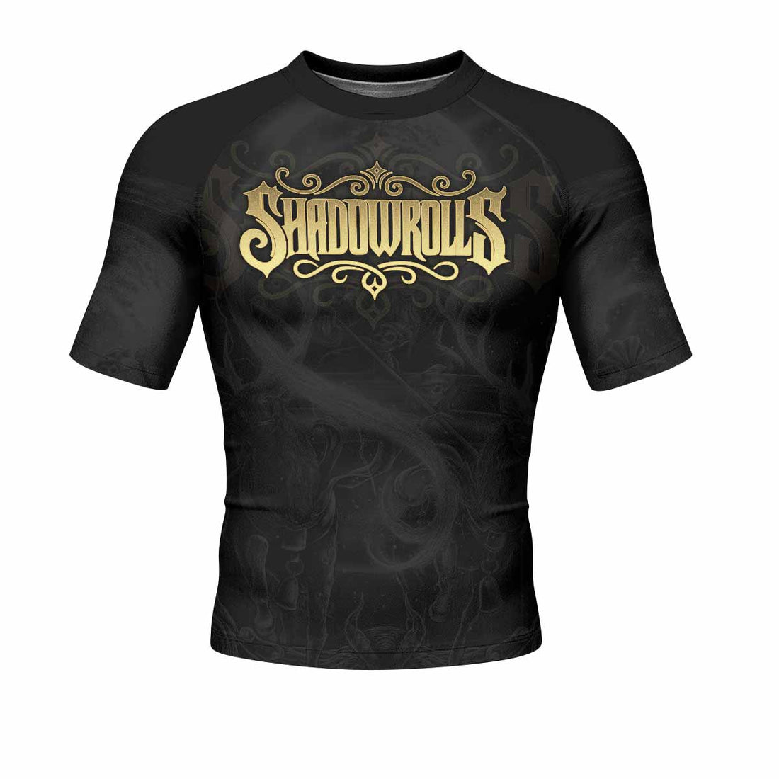 Moon Ritual Men's Rash Guard Short Sleeve - front and back view