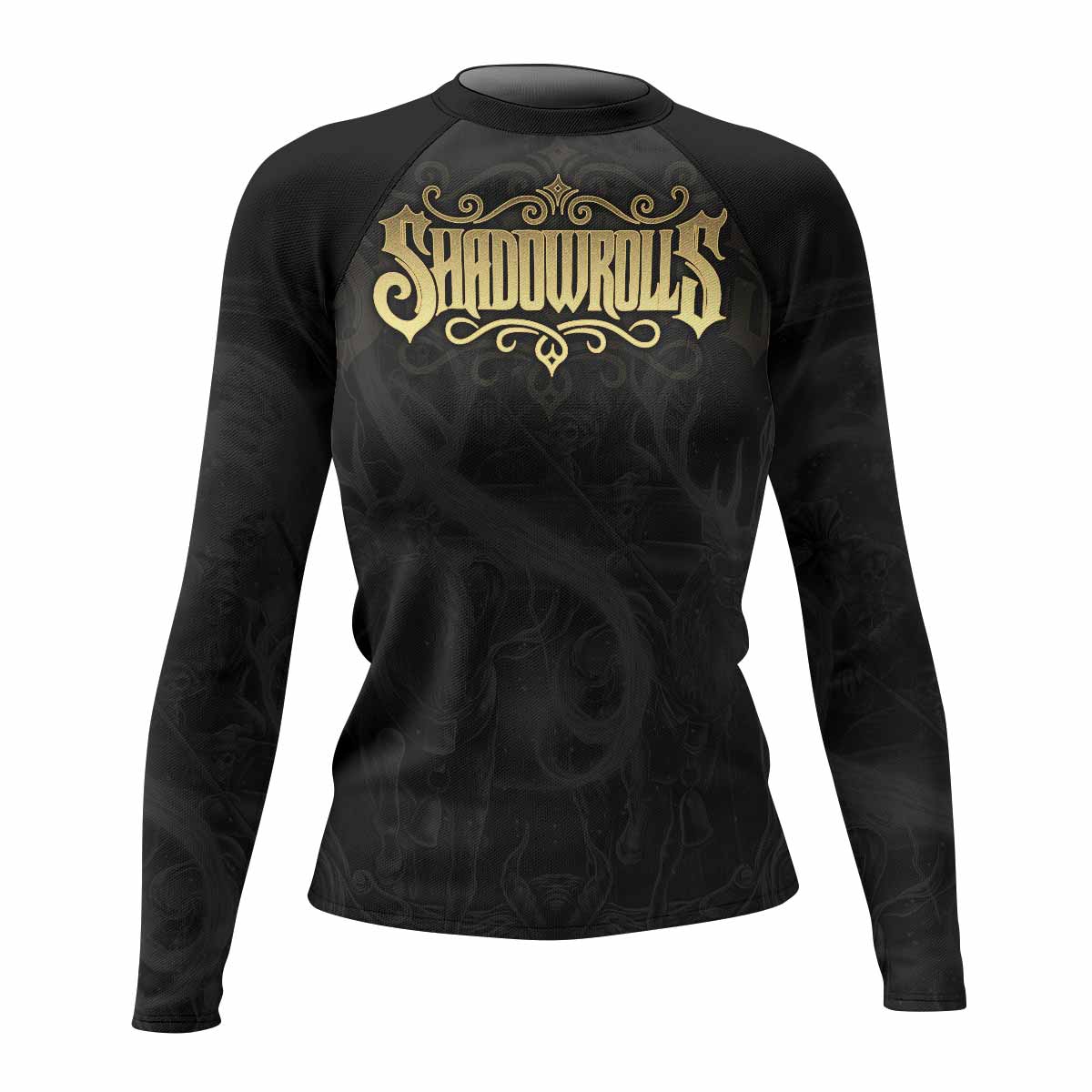 Moon Ritual Women's Rash Guard Long Sleeve - front view mockup 