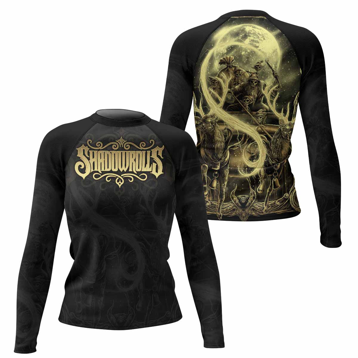 Moon Ritual Women's Rash Guard Long Sleeve - front and back view