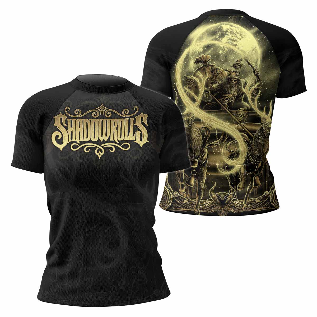 Moon Ritual Women's Rash Guard Short Sleeve - front and back view