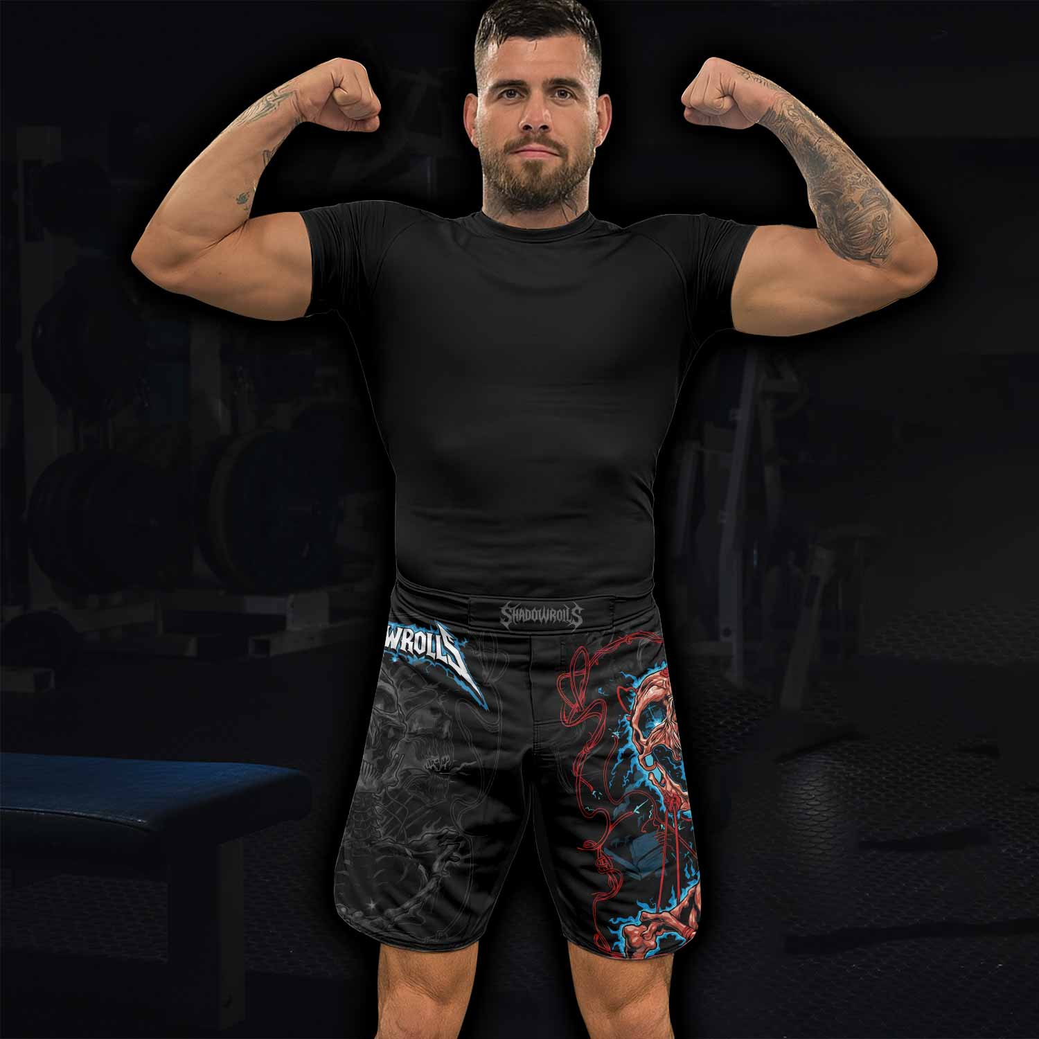 Necro Chains Fight Shorts - lifestyle view