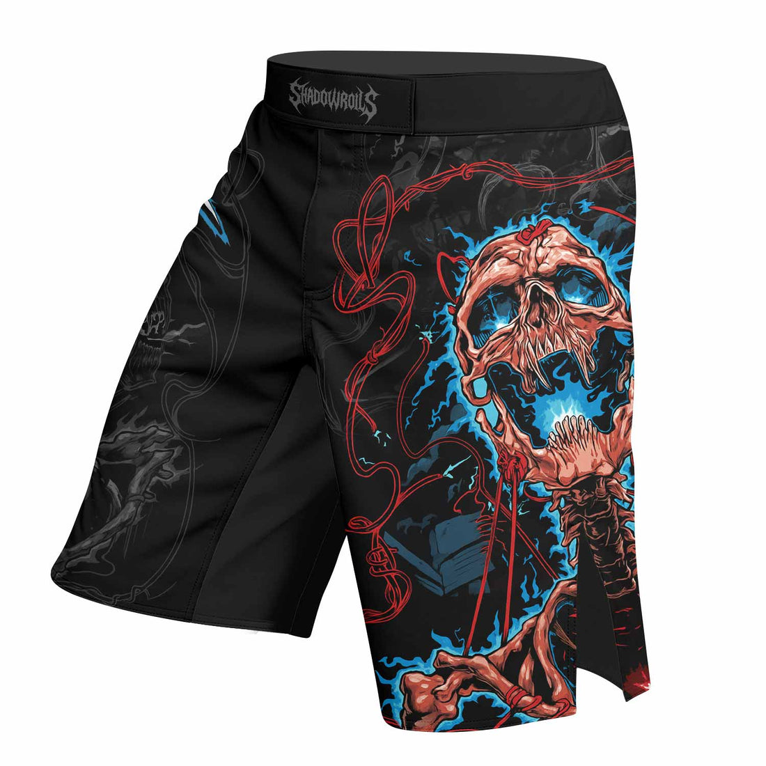 Necro Chains Fight Shorts - right side mockup