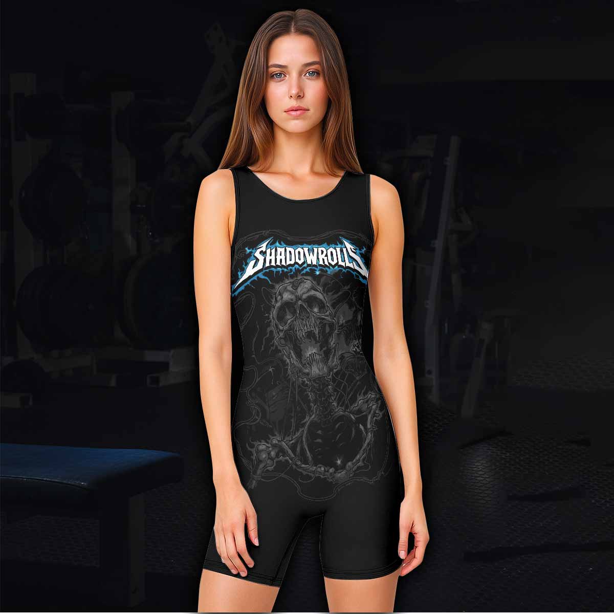 Necro Chains Wrestling Singlet - women's lifestyle view