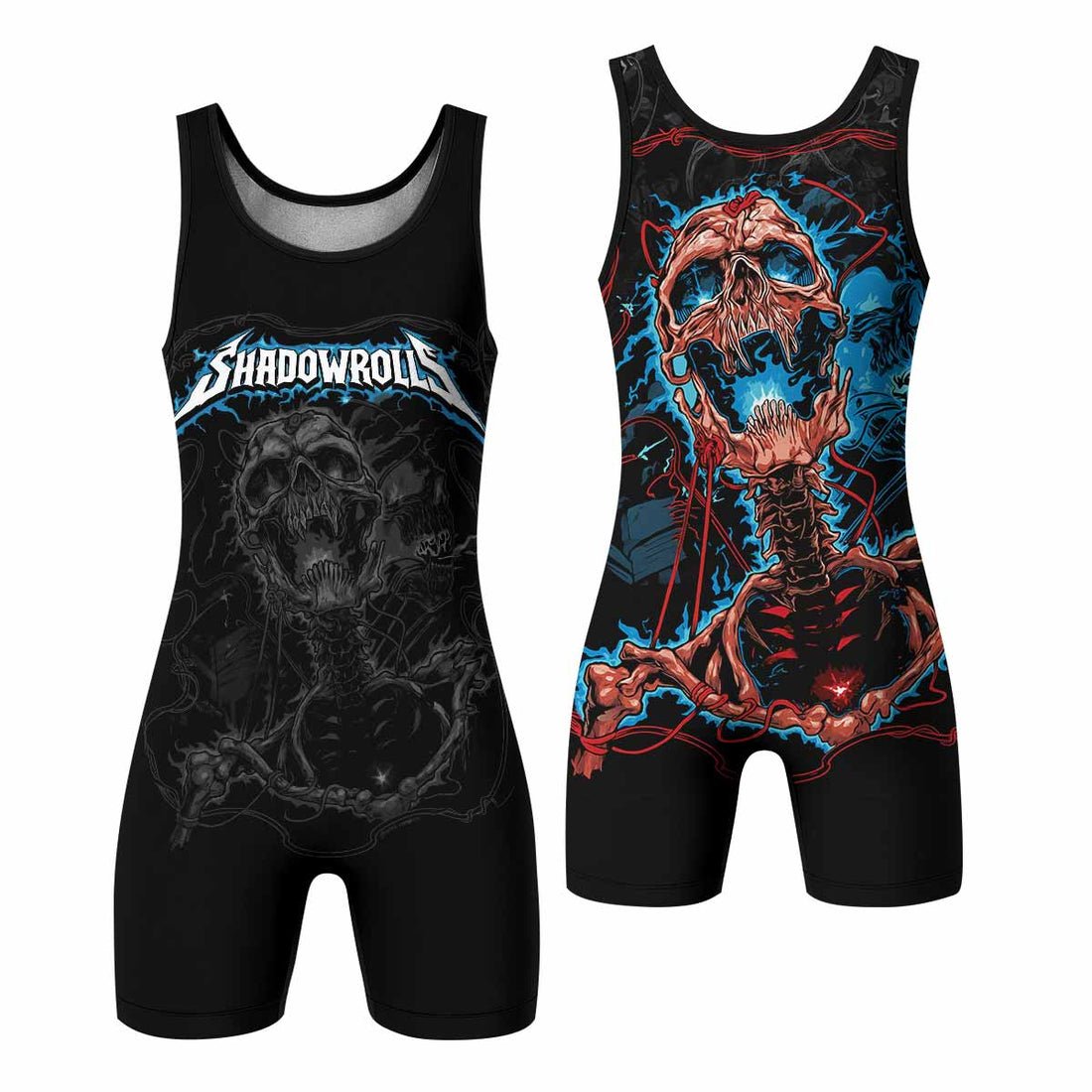 Necro Chains Wrestling Singlet - front and back view