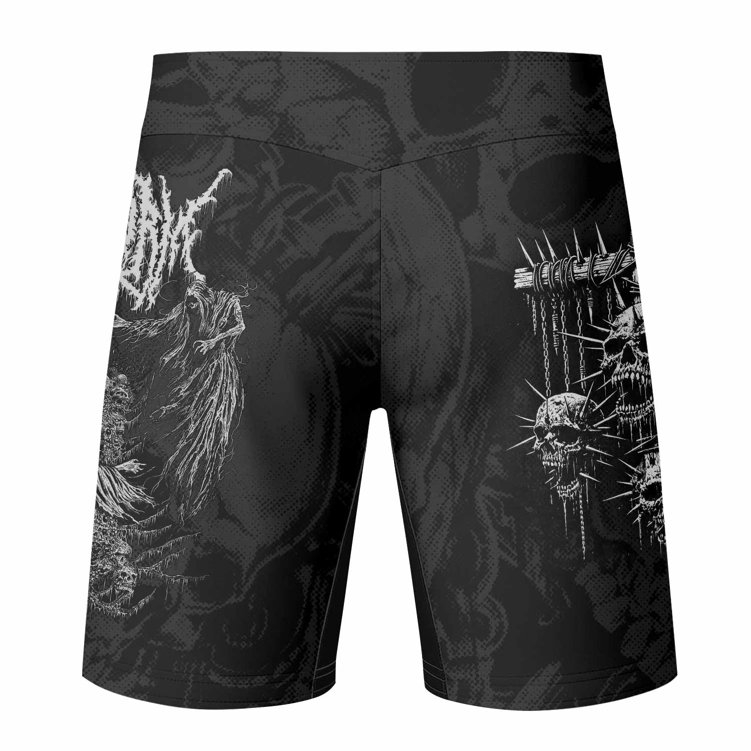 Necromancy Ritual Fight Shorts - back view mockup