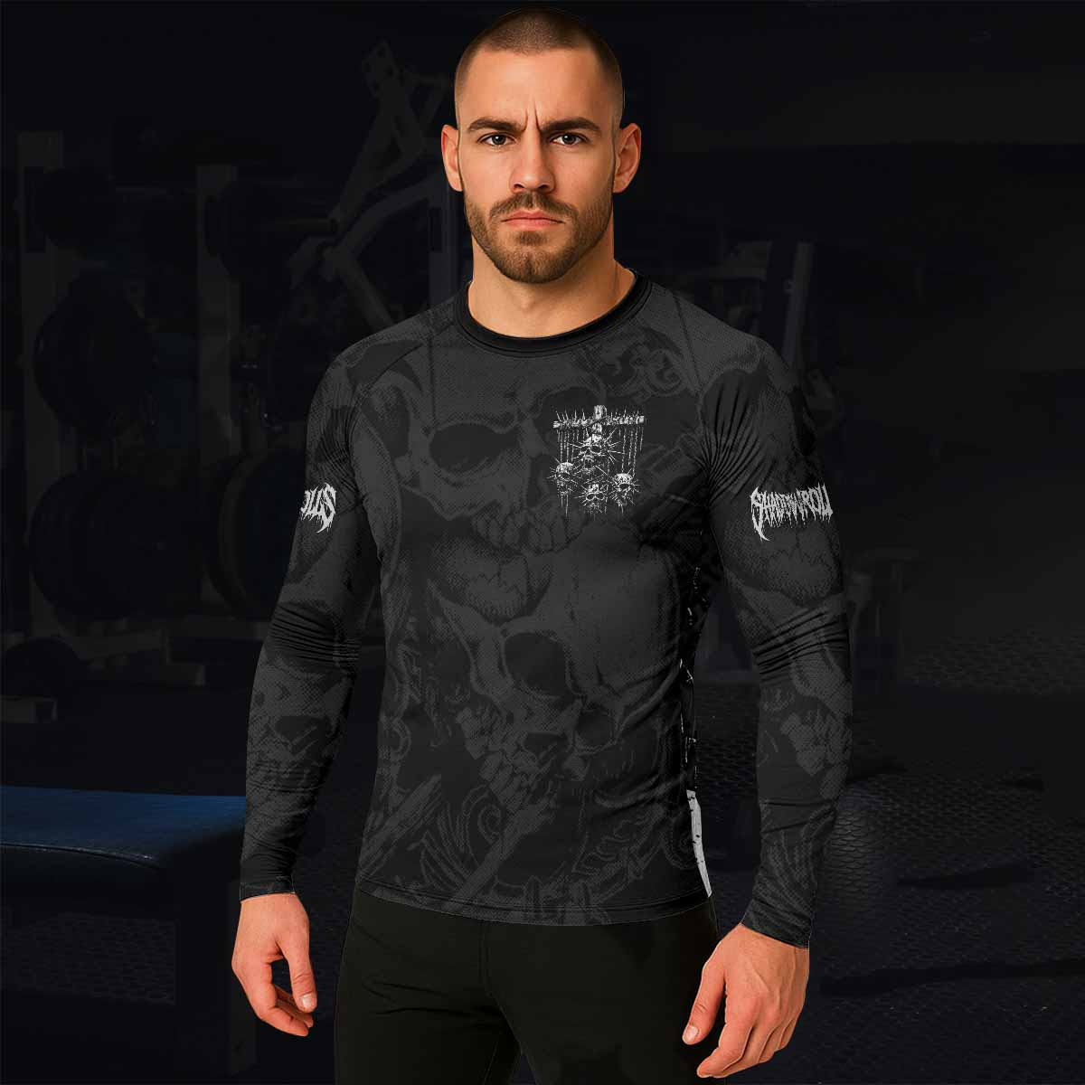 Necromancy Ritual Men's Rash Guard Long Sleeve - lifestyle view