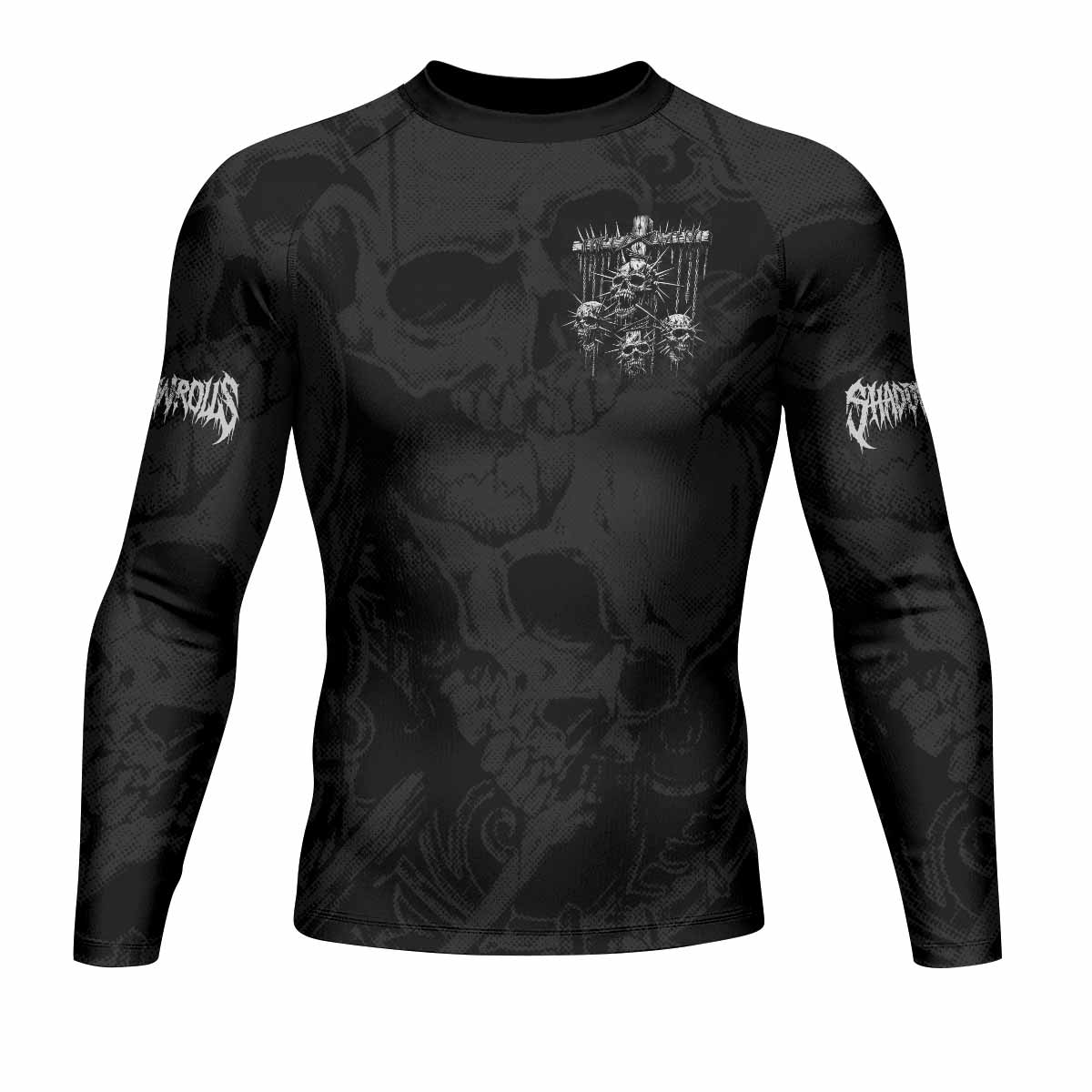 Necromancy Ritual Men's Rash Guard Long Sleeve - front view mockup 