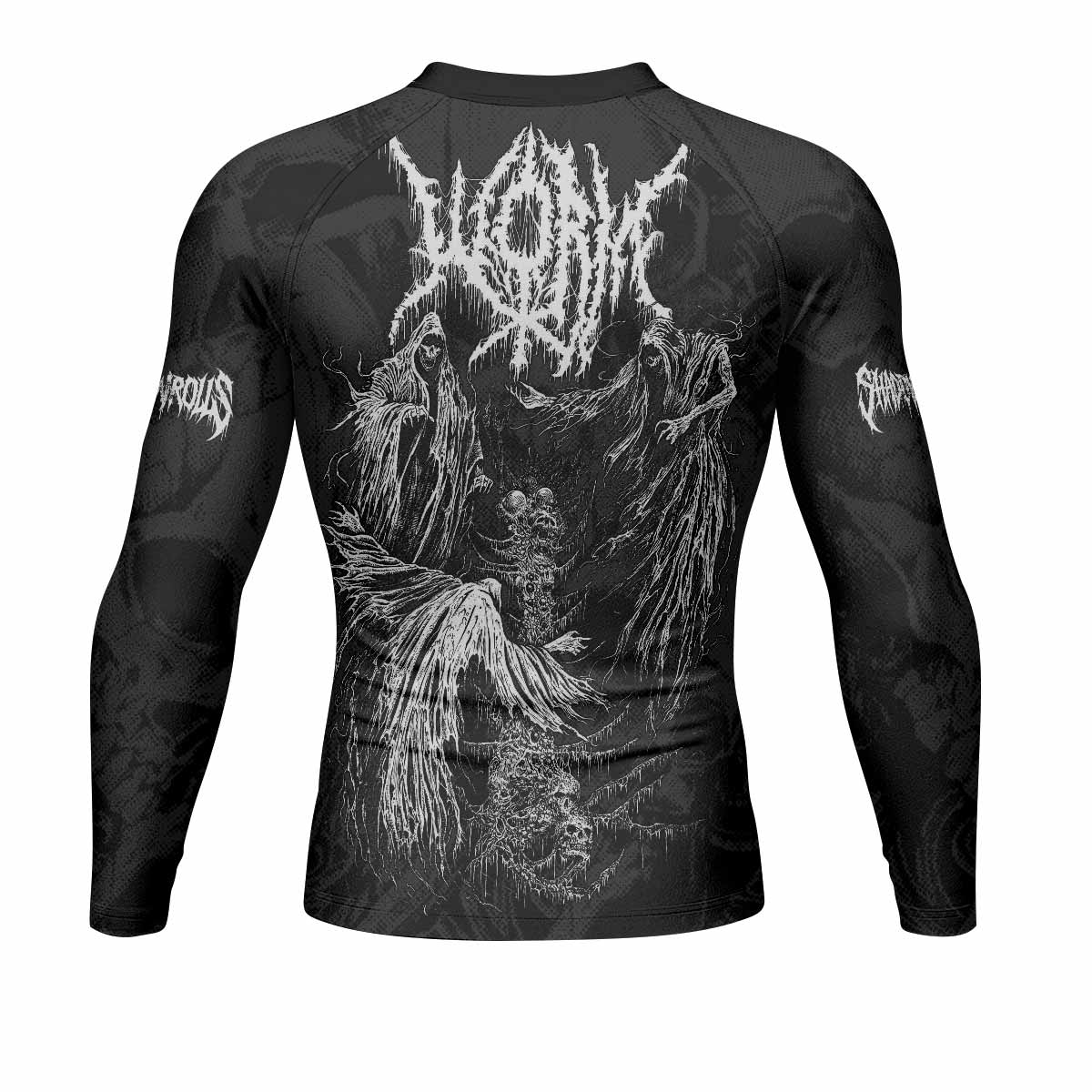 Necromancy Ritual Men's Rash Guard Long Sleeve - back view mockup 