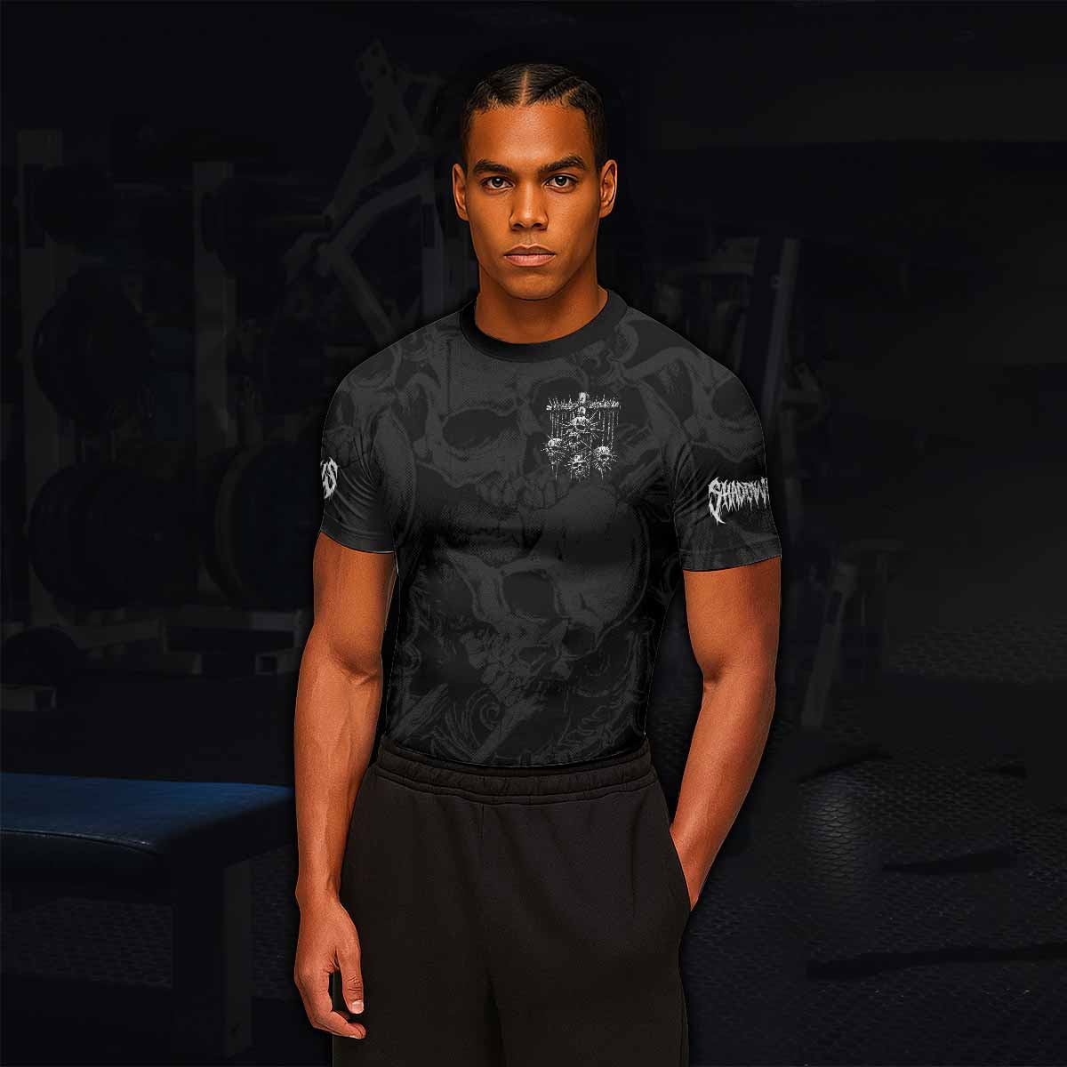 Necromancy Ritual Men's Rash Guard Short Sleeve - lifestyle view