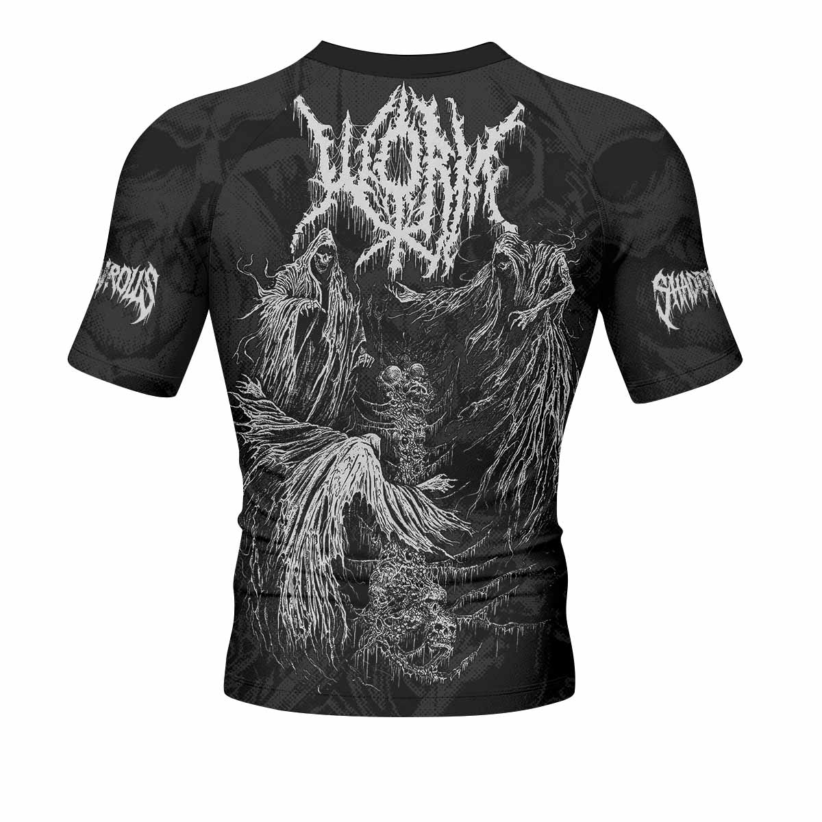 Necromancy Ritual Men's Rash Guard Short Sleeve - back view mockup 