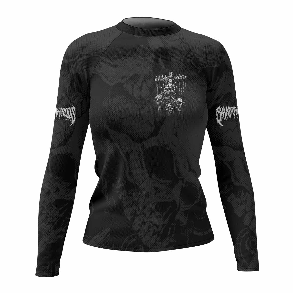 Necromancy Ritual Women's Rash Guard Long Sleeve - front view mockup 