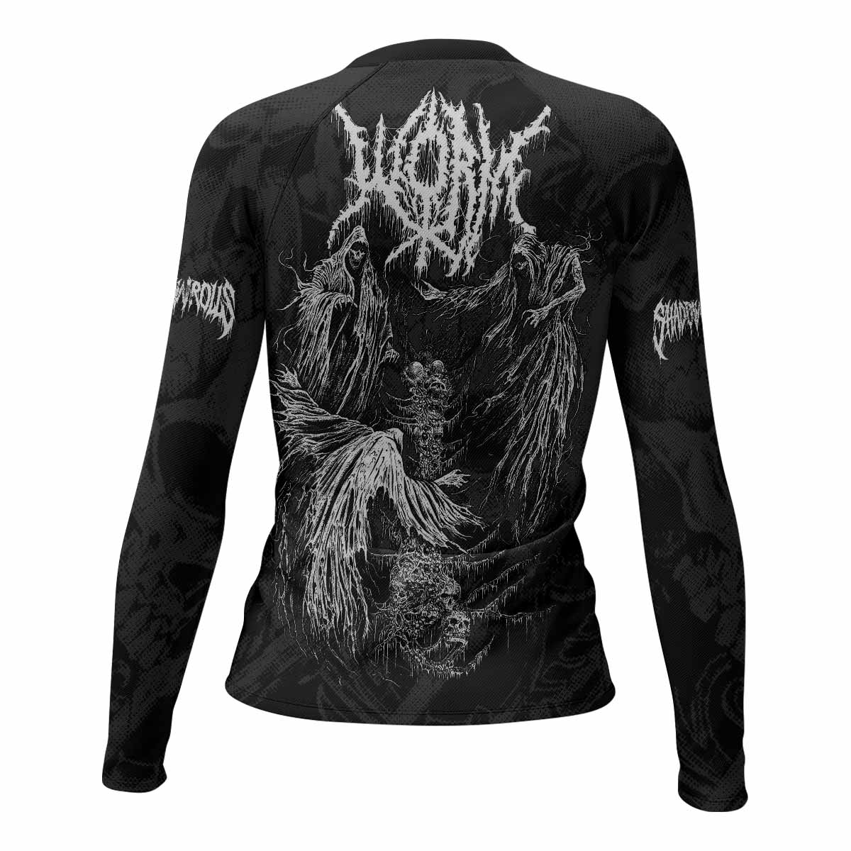 Necromancy Ritual Women's Rash Guard Long Sleeve - back view mockup 