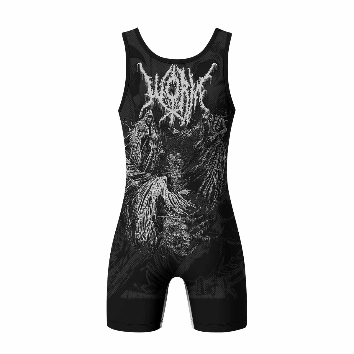 Necromancy Ritual Wrestling Singlet - back view mockup 