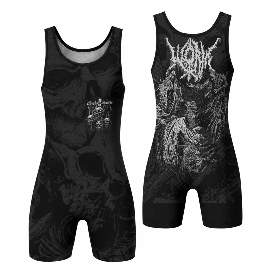 Necromancy Ritual Wrestling Singlet - front and back view