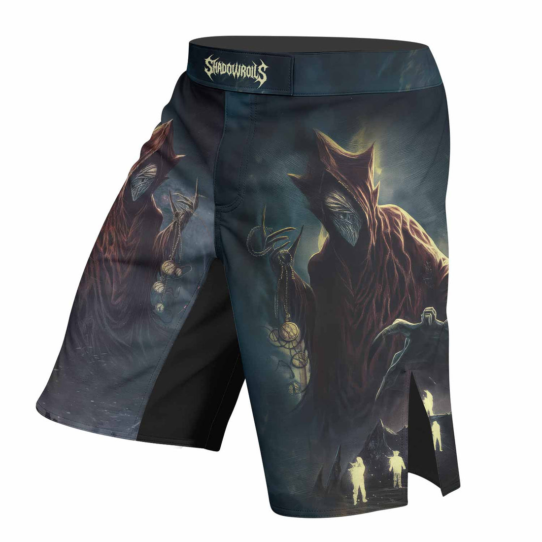 Nightmare Walker Fight Shorts - right side mockup