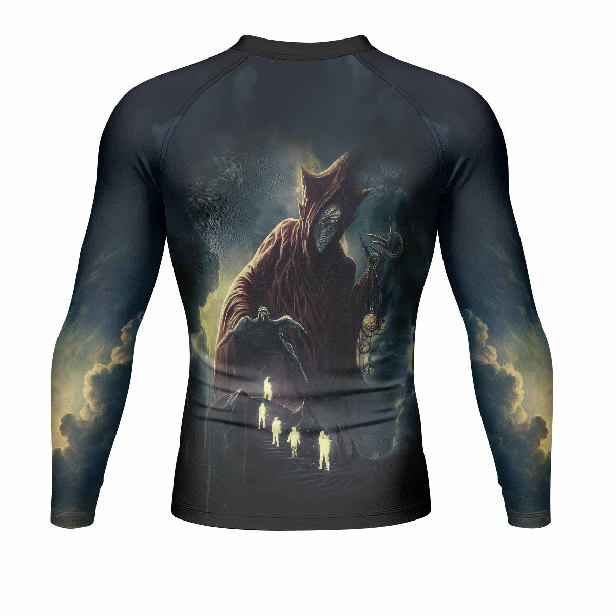 Nightmare Walker Men's Rash Guard Long Sleeve - back view mockup 
