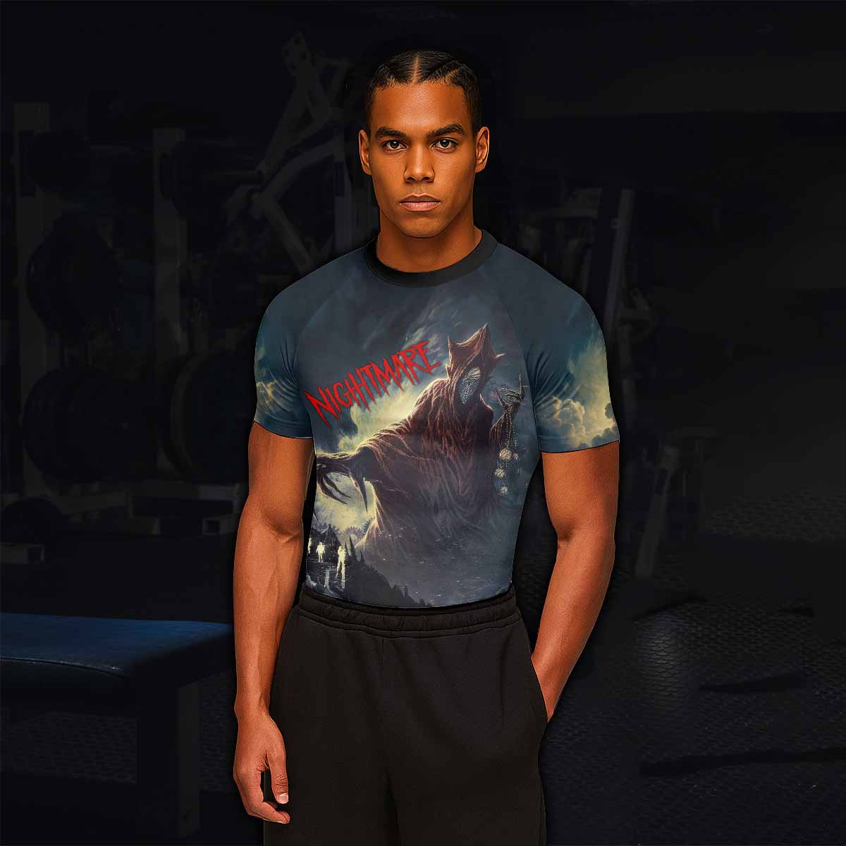 Nightmare Walker Men's Rash Guard Short Sleeve - lifestyle view