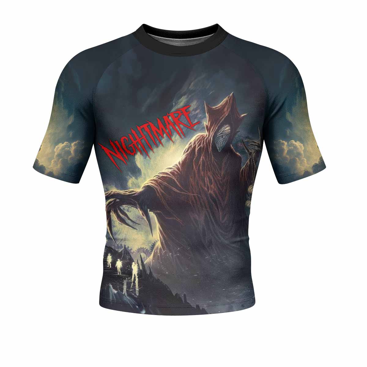 Nightmare Walker Men's Rash Guard Short Sleeve - front view mockup 