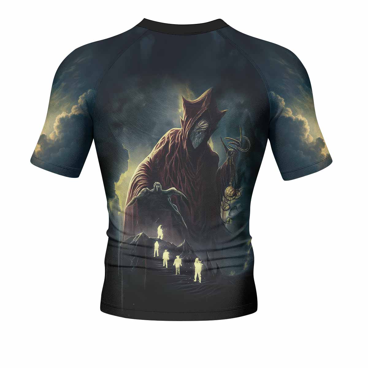 Nightmare Walker Men's Rash Guard Short Sleeve - back view mockup 