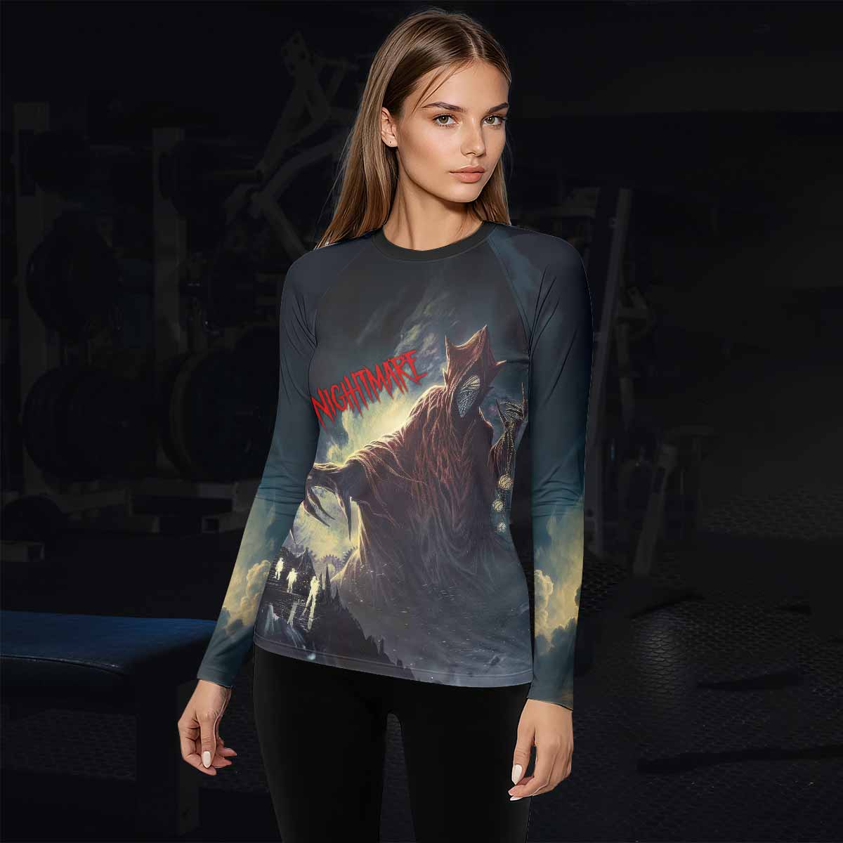 Nightmare Walker Women's Rash Guard Long Sleeve - lifestyle view