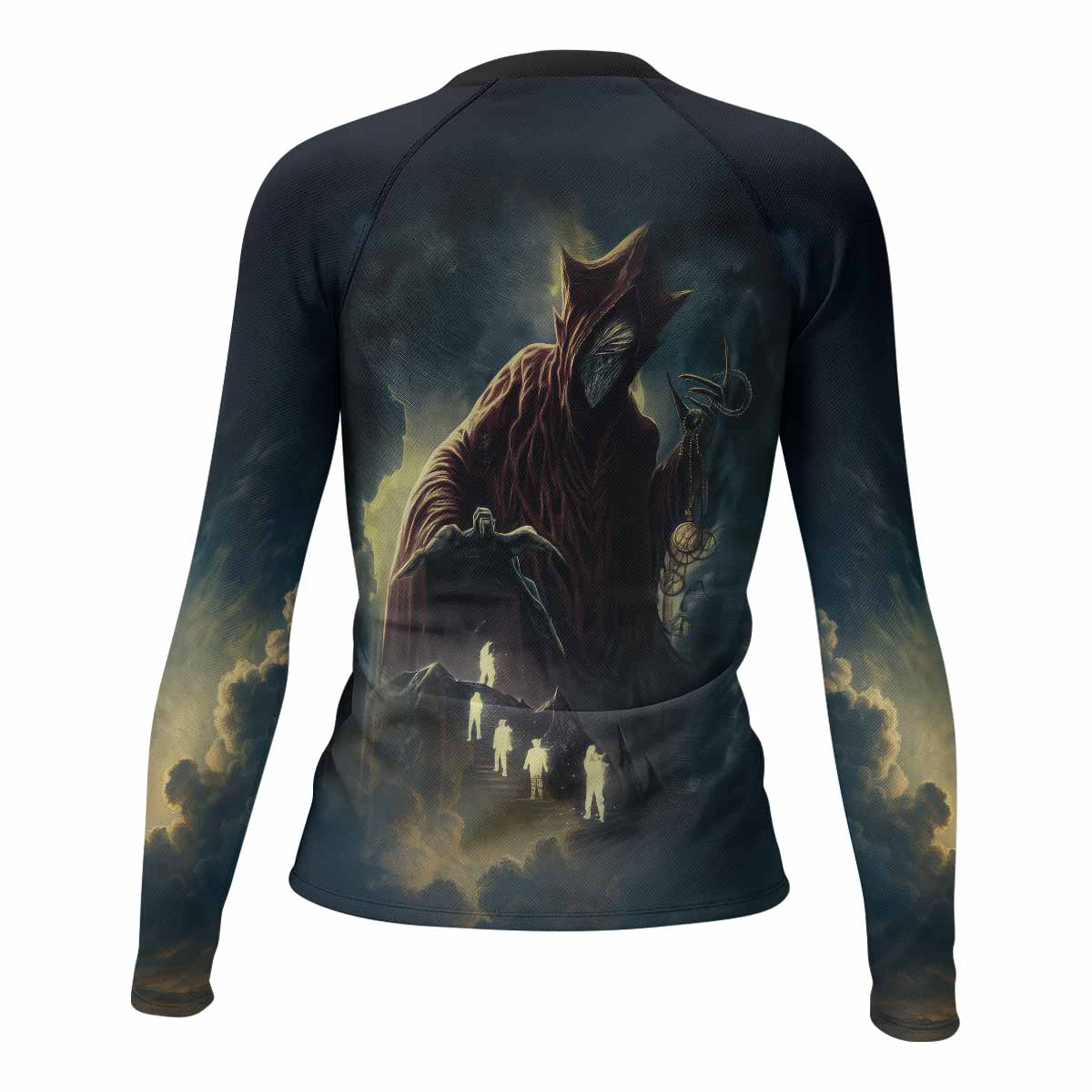 Nightmare Walker Women's Rash Guard Long Sleeve - back view mockup 