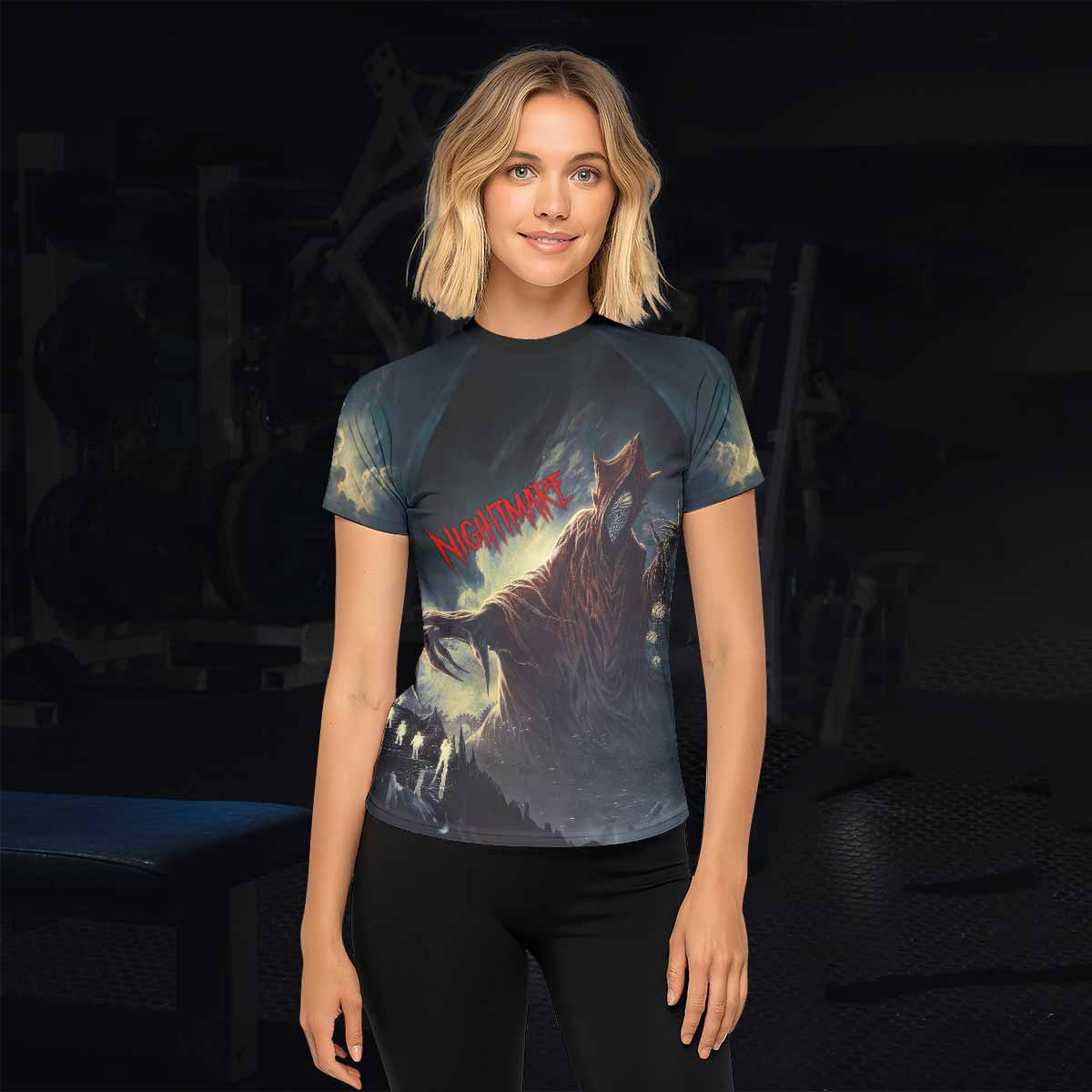 Nightmare Walker Women's Rash Guard Short Sleeve - lifestyle view