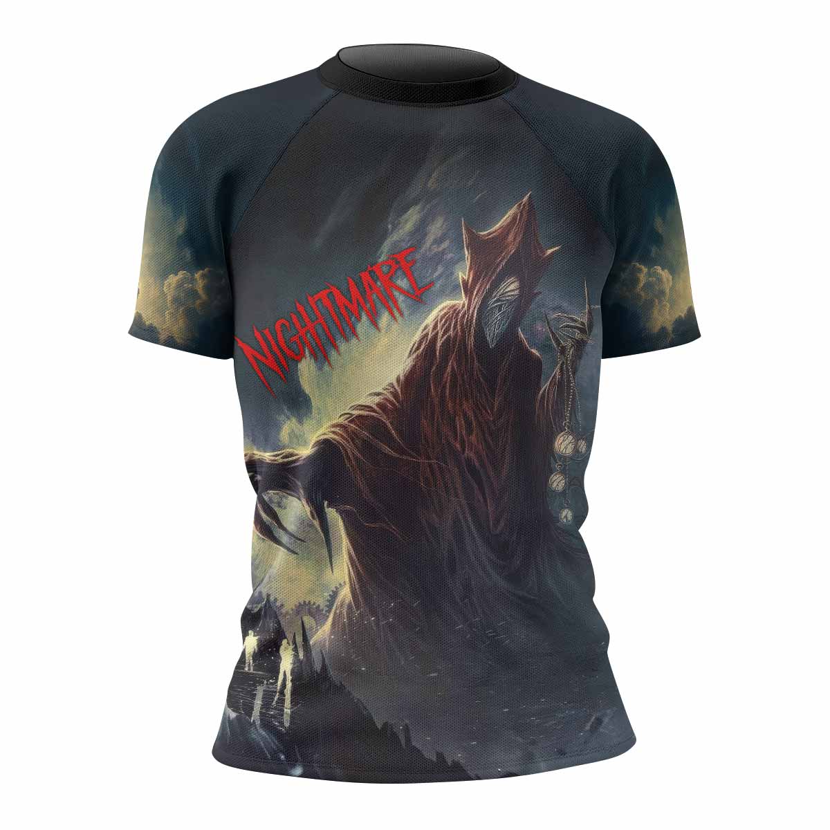Nightmare Walker Women's Rash Guard Short Sleeve - front view mockup 