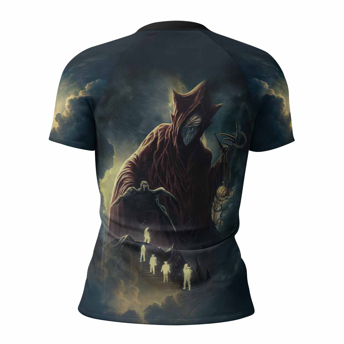 Nightmare Walker Women's Rash Guard Short Sleeve - back view mockup 