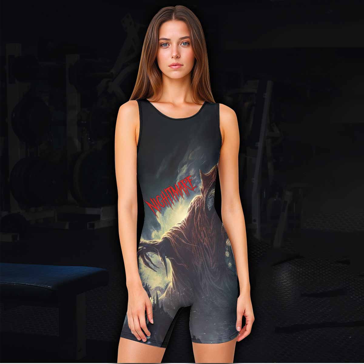 Nightmare Walker Wrestling Singlet - women's lifestyle view